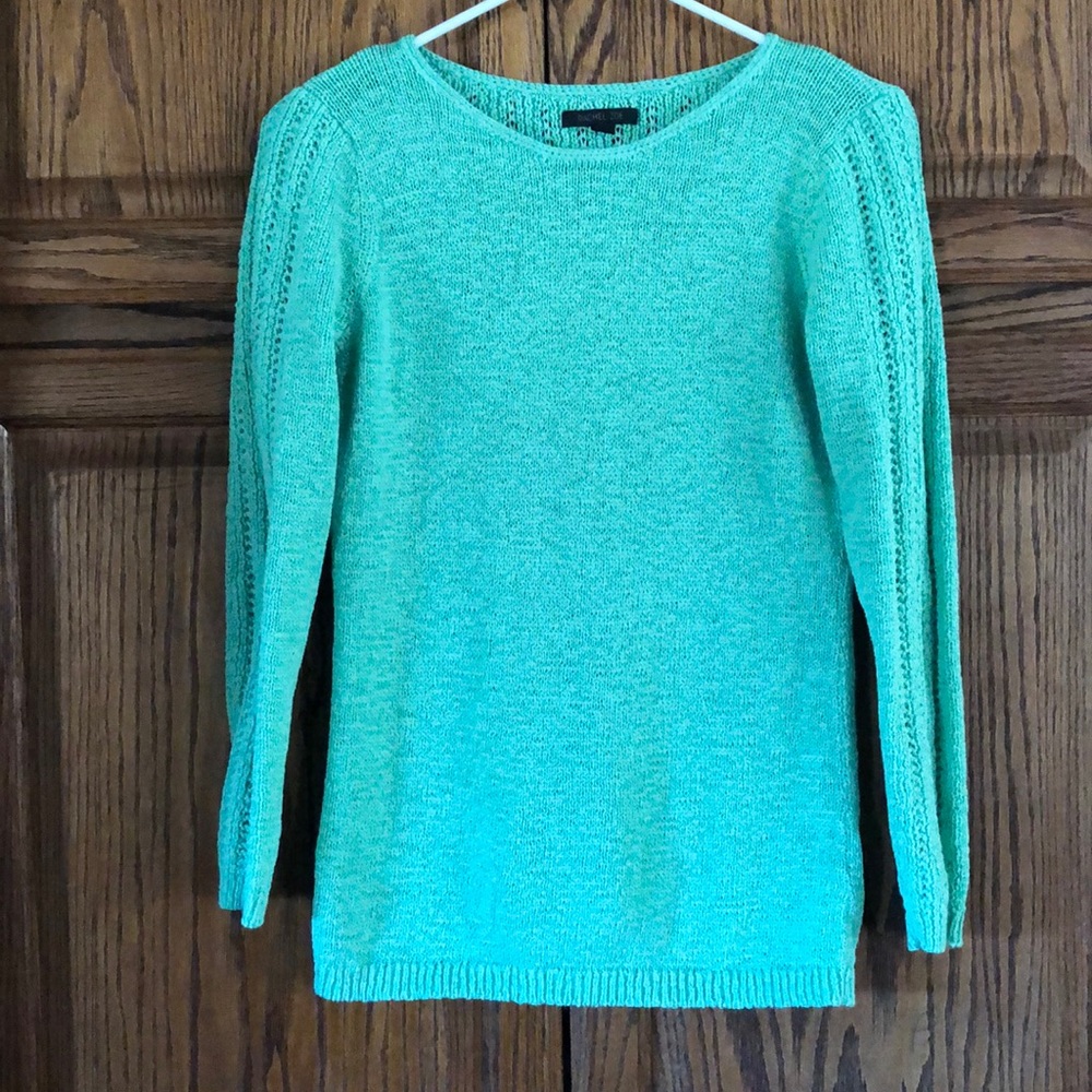 Rachel Zoe Karla Open Weave Green Sweater